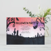 Spuk Graveyard-Halloween-Party-Einladungen Einladung (Stehend Vorderseite)