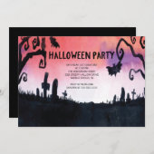Spuk Graveyard-Halloween-Party-Einladungen Einladung (Vorne/Hinten)