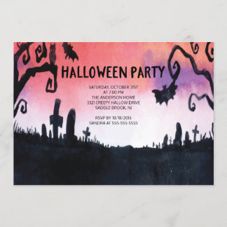 Spuk Graveyard-Halloween-Party-Einladungen Einladung