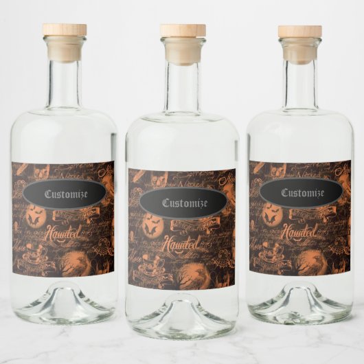 Spuk Halloween Alkoholflaschenetikett (Flaschen)