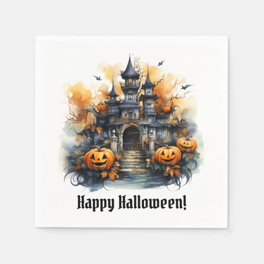 Spuk Halloween Castell Paper Party Napkin Serviette (Vorderseite)