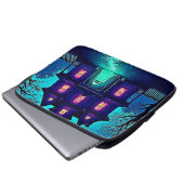 Spuk Halloween-Ghost-House-Design Laptopschutzhülle (Vorne Knopf)