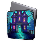 Spuk Halloween-Ghost-House-Design Laptopschutzhülle (Vorderseite Links)
