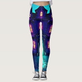 Spuk Halloween-Ghost-House-Design Leggings (Vorderseite)