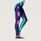 Spuk Halloween-Ghost-House-Design Leggings (Rechts)