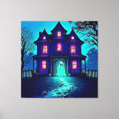 Spuk Halloween-Ghost-House-Design Leinwanddruck (Vorderseite)
