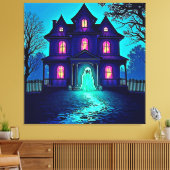 Spuk Halloween-Ghost-House-Design Leinwanddruck (Insitu (Wohnzimmer))