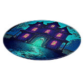 Spuk Halloween-Ghost-House-Design Schneidebrett (Ecke)