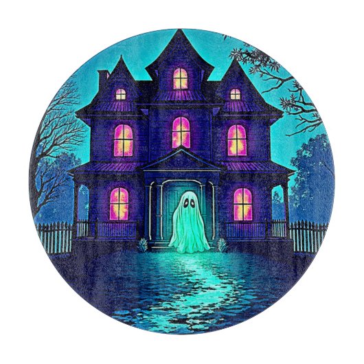 Spuk Halloween-Ghost-House-Design Schneidebrett (Vorderseite)