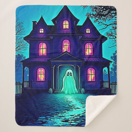Spuk Halloween-Ghost-House-Design Sherpadecke (Vorderseite)