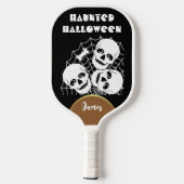 Spuk Halloween Gothic Skull Spider Web Pickleball Schläger (Rückseite)