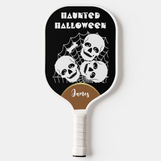 Spuk Halloween Gothic Skull Spider Web Pickleball Schläger (Rückseite)