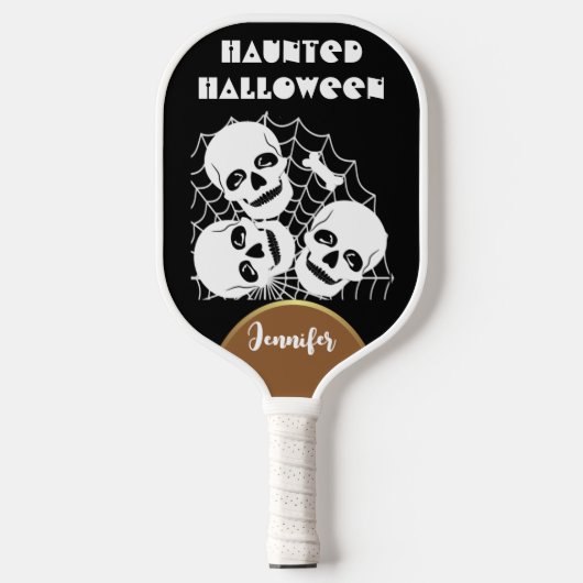 Spuk Halloween Gothic Skull Spider Web Pickleball Schläger (Vorderseite)