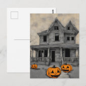 Spuk Halloween-Haus Postkarte (Vorne/Hinten)
