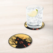 Spuk Halloween-Haus Runder Pappuntersetzer (Vor Ort)