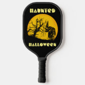 Spuk Halloween-Hexe Vollmond-Totenbaum Pickleball Schläger (Rückseite)