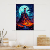 Spuk Halloween-House Poster (Küche)