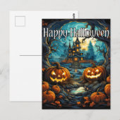 Spuk Halloween House Postkarte (Vorne/Hinten)