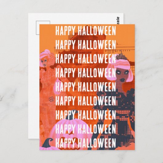 Spuk Halloween House Postkarte (Vorne/Hinten)