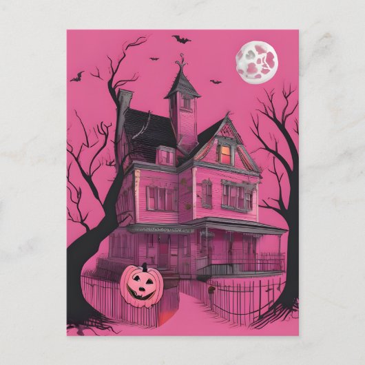Spuk Halloween-House Postkarte (Vorderseite)