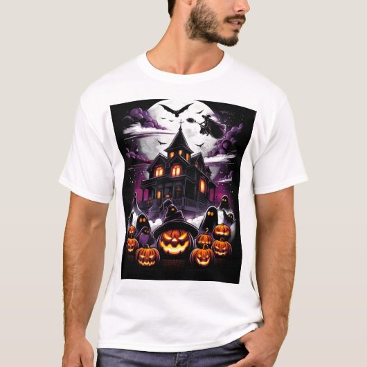 Spuk Halloween House T - Shirt - Hexe, Geister (Vorderseite)