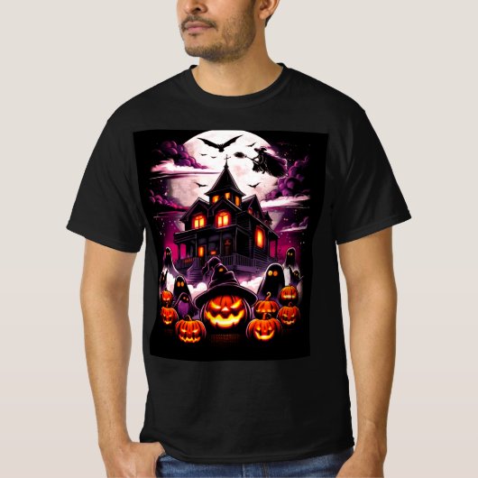 Spuk Halloween House T - Shirt - Hexe, Geister (Vorderseite)