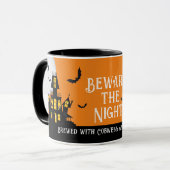 Spuk Halloween House Vampire Bat Black Cat Tasse (Vorderseite Links)