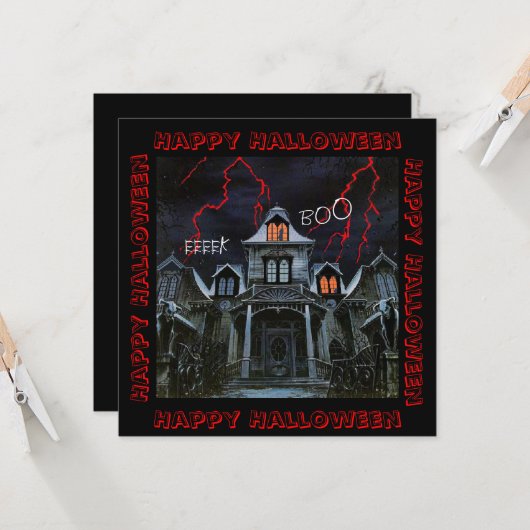 Spuk Halloween Karte (Vorderseite/Rückseite Beispiel)