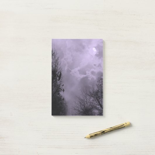 Spuk Halloween Lila Himmel mit Ravens Post-its Post-it Klebezettel (Auf Schreibtisch)