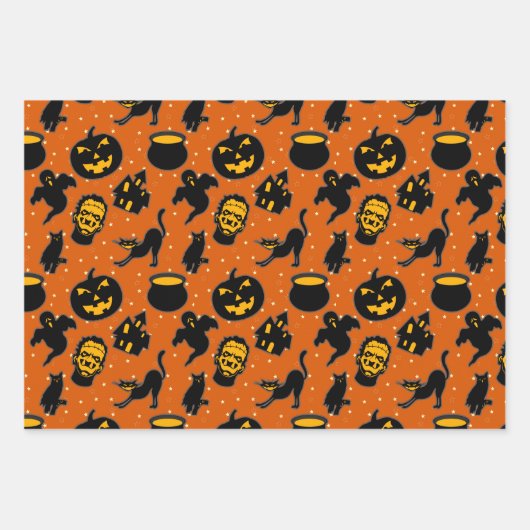 Spuk Halloween-Muster Geschenkpapier Set (Vorderseite)