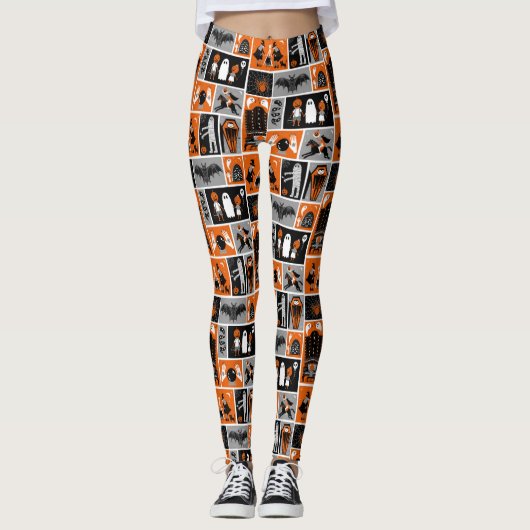 Spuk Halloween-Muster Leggings (Vorderseite)
