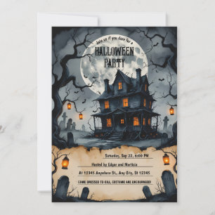 Spuk Halloween-Nacht, Vollmond, Beängstigend Einladung