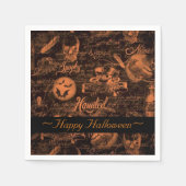 Spuk Halloween Napkins in Schwarz und Orange Serviette (Vorderseite)
