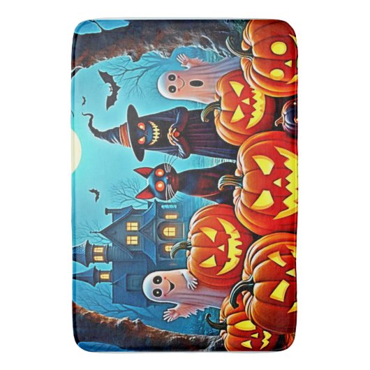 Spuk Halloween Night Design Badematte (Vorderseite Vertikal)