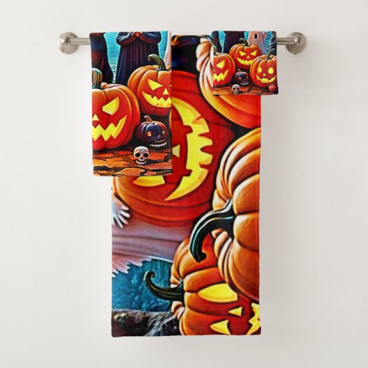 Spuk Halloween Night Design Badhandtuch Set (Insitu)
