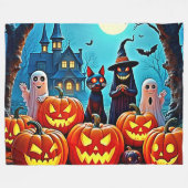 Spuk Halloween Night Design Fleecedecke (Vorderseite (Horizontal))