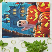 Spuk Halloween Night Design Geschirrtuch (Gefaltet)