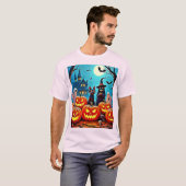 Spuk Halloween Night Design T-Shirt (Vorne ganz)