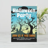 Spuk Halloween-Party auf dem Friedhof Einladung (Stehend Vorderseite)