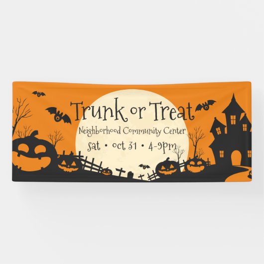 Spuk Halloween-Party aus Trunk oder Leckerei Banner (Horizontal)