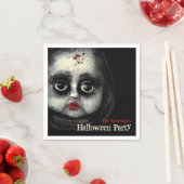 Spuk Halloween-Party der Creepy Doll mit Name Serviette (Beispiel)