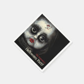 Spuk Halloween-Party der Creepy Doll mit Name Serviette (Ecke)