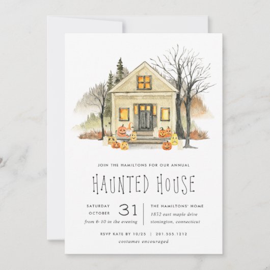 Spuk Halloween-Party Einladung (Vorderseite)