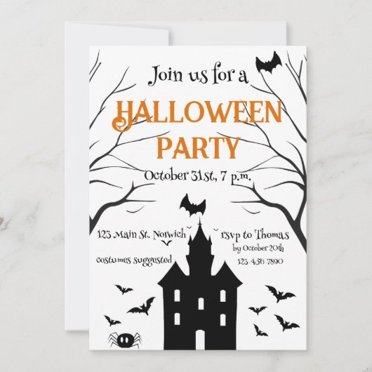 Spuk Halloween-Party Einladung (Vorderseite)