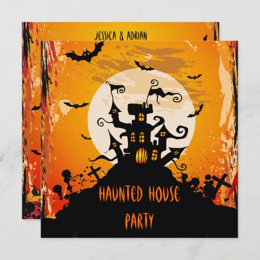 Spuk Halloween-Party Einladung (Vorne/Hinten)