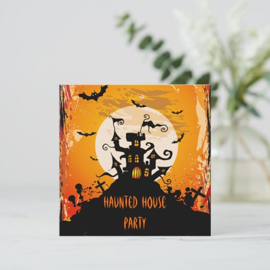 Spuk Halloween-Party Einladung (Stehend Vorderseite)