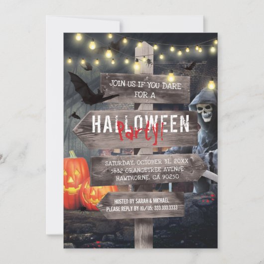 Spuk Halloween-Party Einladung (Vorderseite)