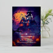 Spuk Halloween-Party Folieneinladung (Stehend vorne)