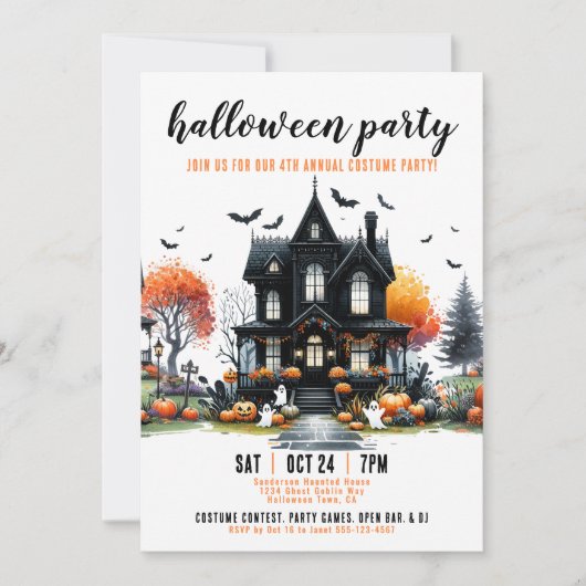 Spuk Halloween-Party für Erwachsene Einladung (Vorderseite)