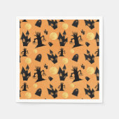 Spuk Halloween-Party in Schwarz und Orange Serviette (Vorderseite)